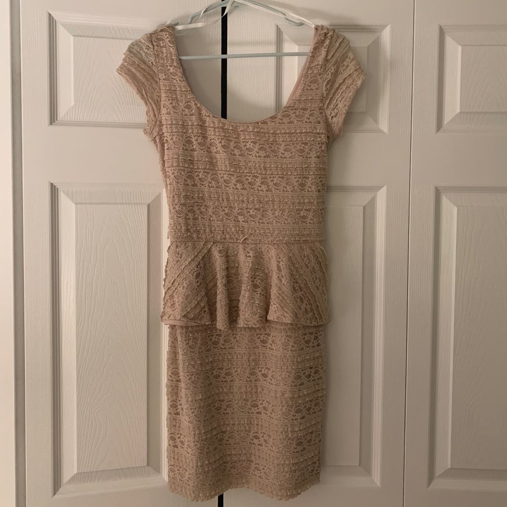 Love Reign Blush Peplum Dress